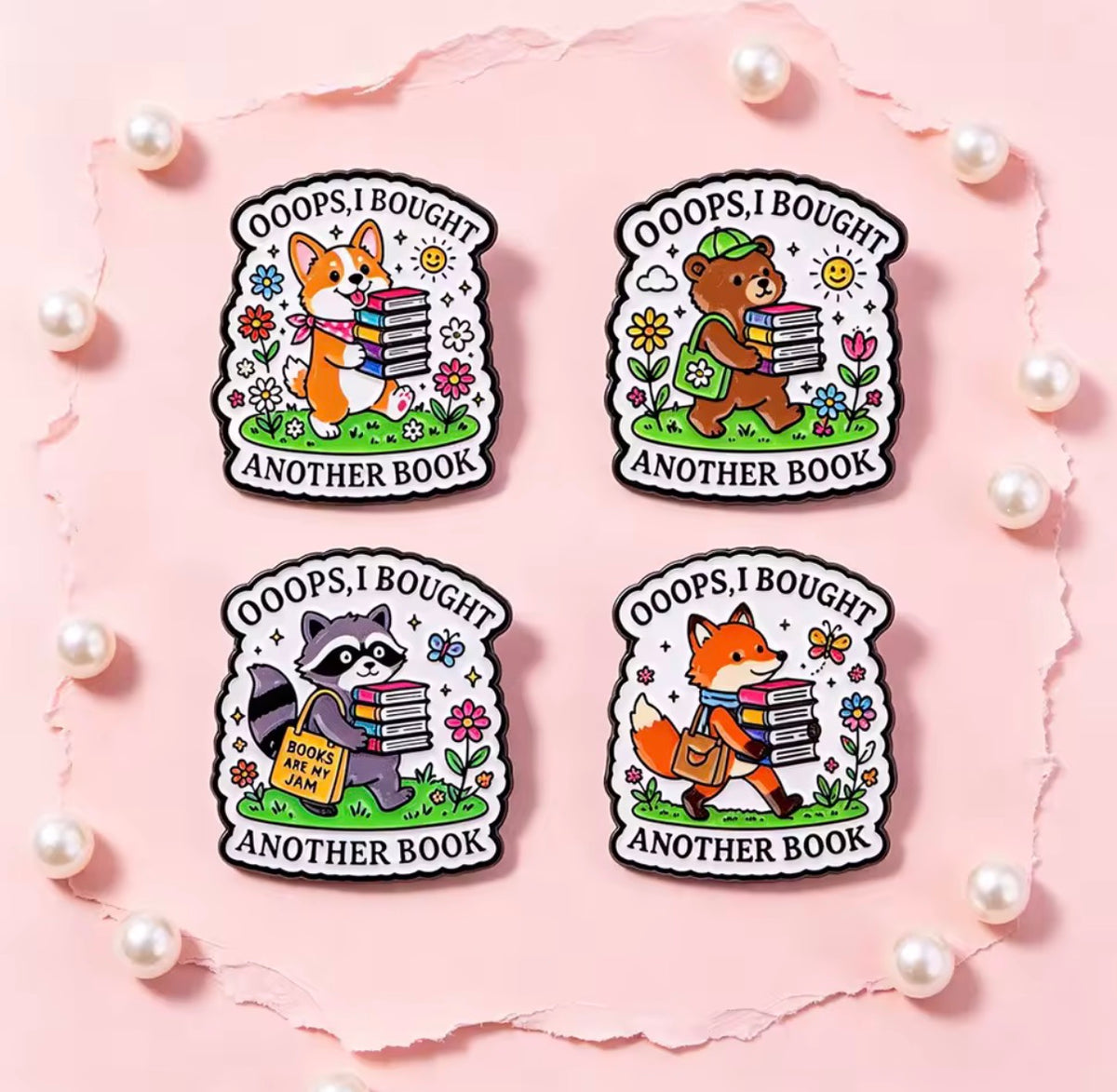 Bought Another Book Enamel Pin Set 4pcs
