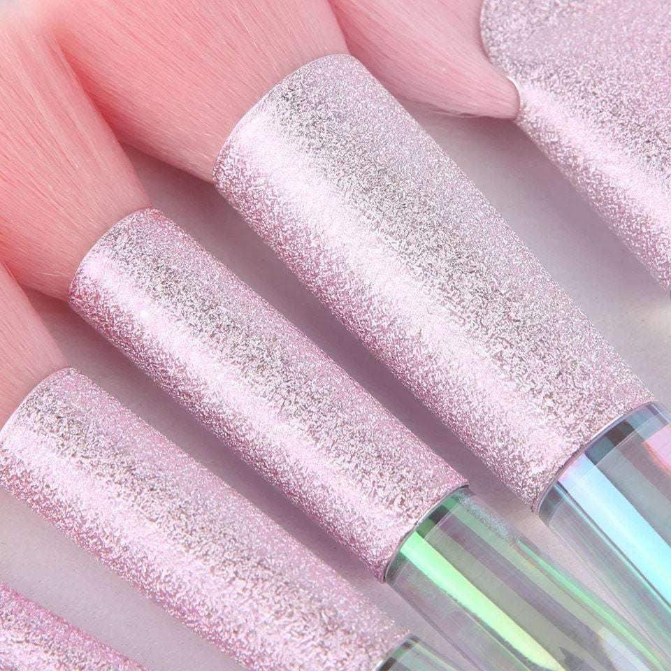 Bubble Princess Holo Iridescent Makeup Brushes 10pc