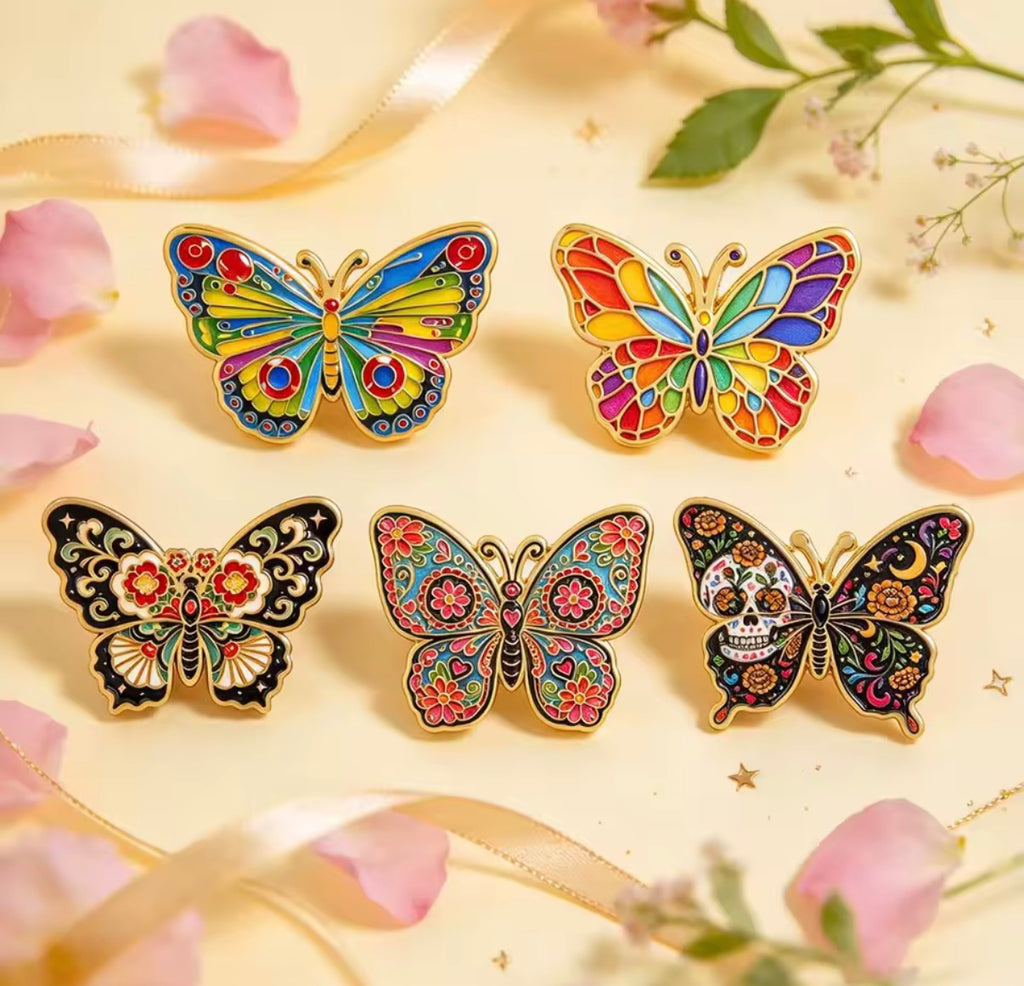 Butterfly Enamel Pin Set 5pcs