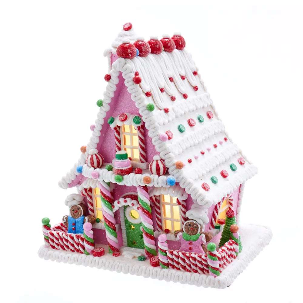 10" Battery Operated Candy Gingerbread Led House