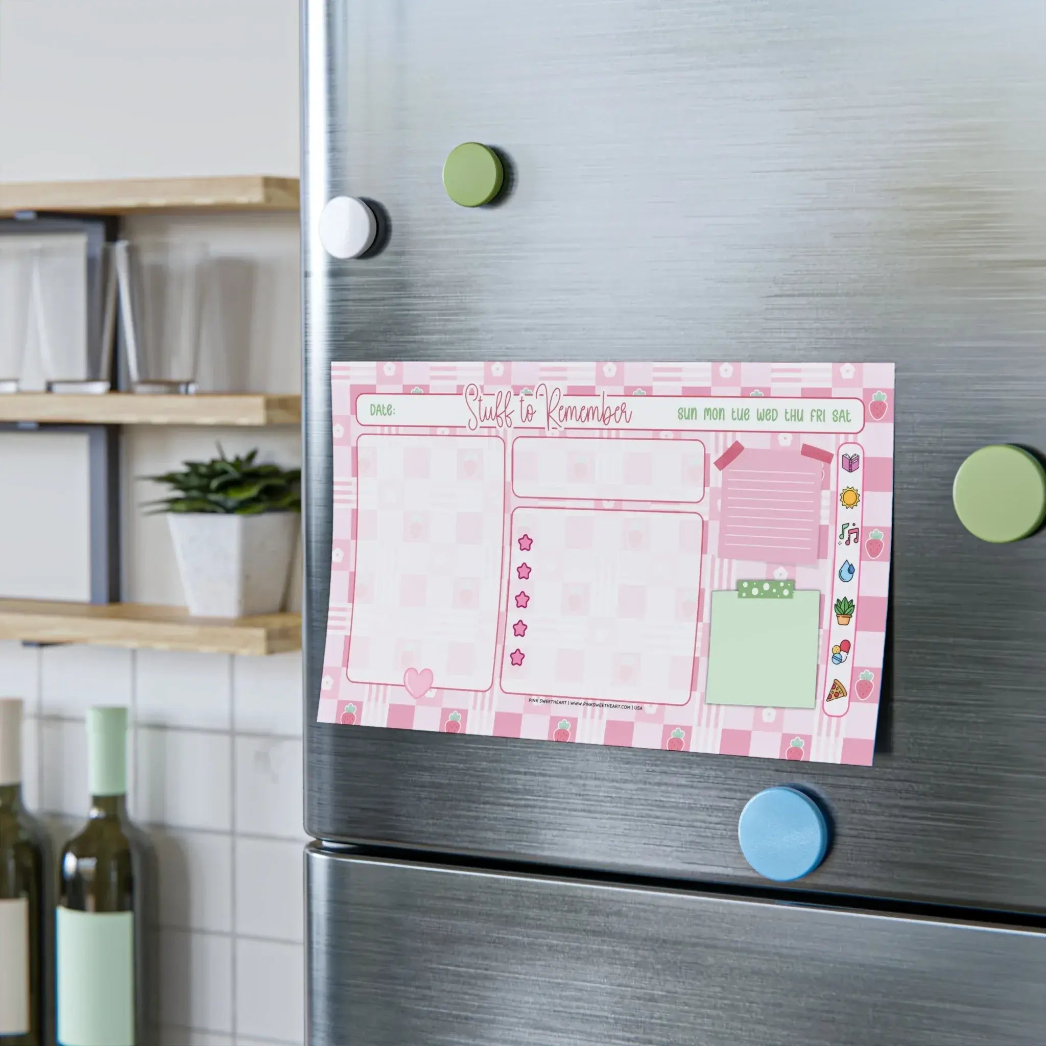 Checkered Strawberry Jam Sticky Note Pad