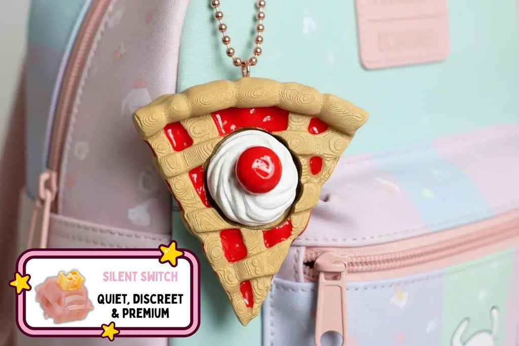 Cherry Pie Clicker Fidget Keychain - Silent Peach