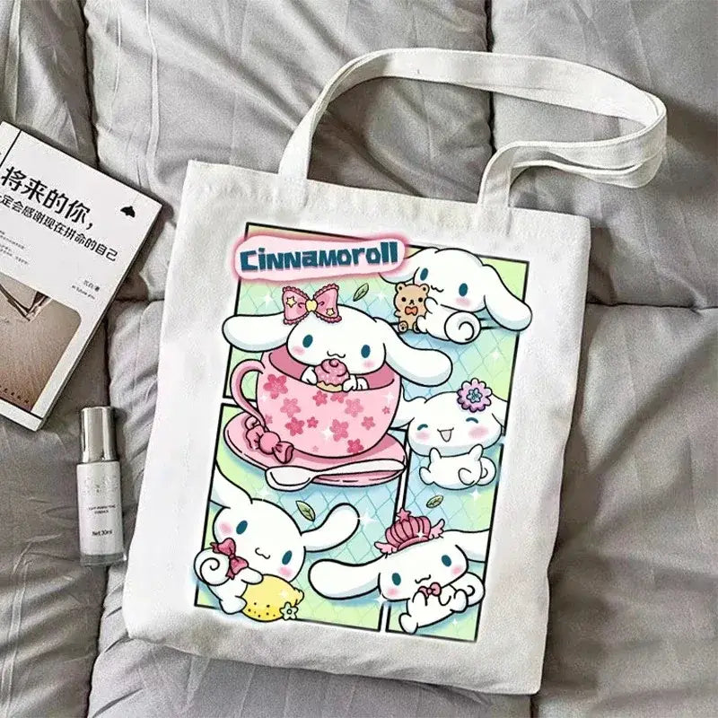 Chibi Kawaii Cartoon Anime Canvas Tote Bag - Cinnamoroll