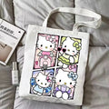 Chibi Kawaii Cartoon Anime Canvas Tote Bag - Hello Kitty