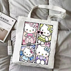 Chibi Kawaii Cartoon Anime Canvas Tote Bag - Hello Kitty