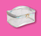 Clear Holo Rainbow Jelly Makeup Bag Trio Set