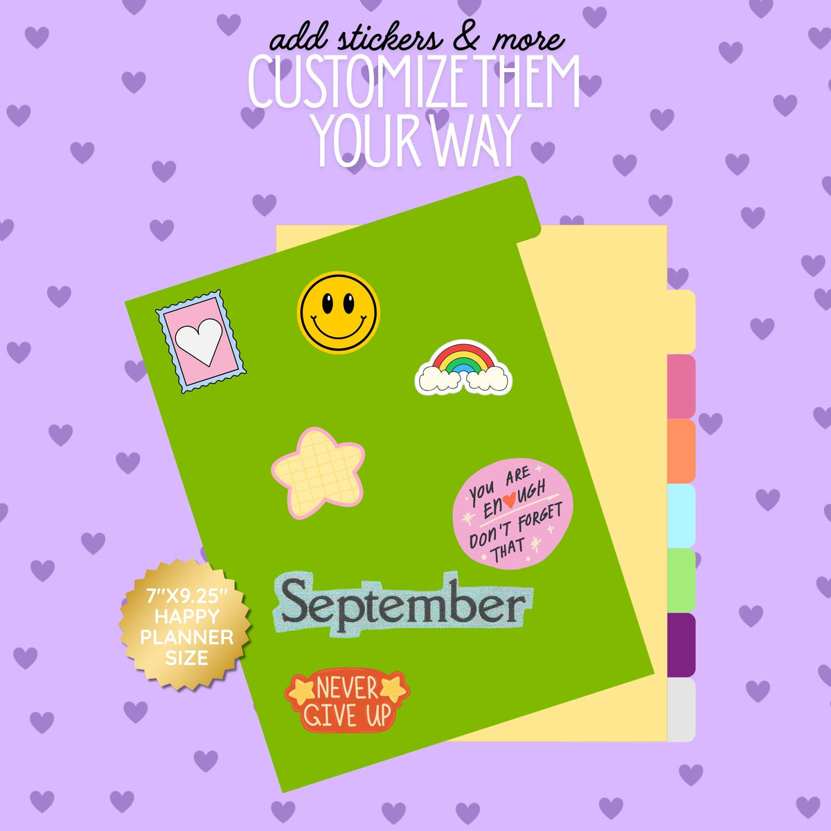 Colorful Planner Divider Tabs - 8pcs