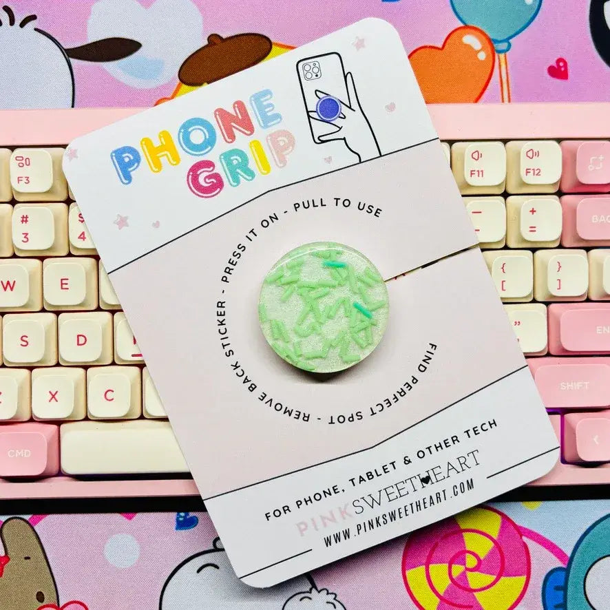 Confectionery Sprinkles Phone Grip - Green Apple / Circle