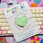 Confectionery Sprinkles Phone Grip - Green Apple / Heart