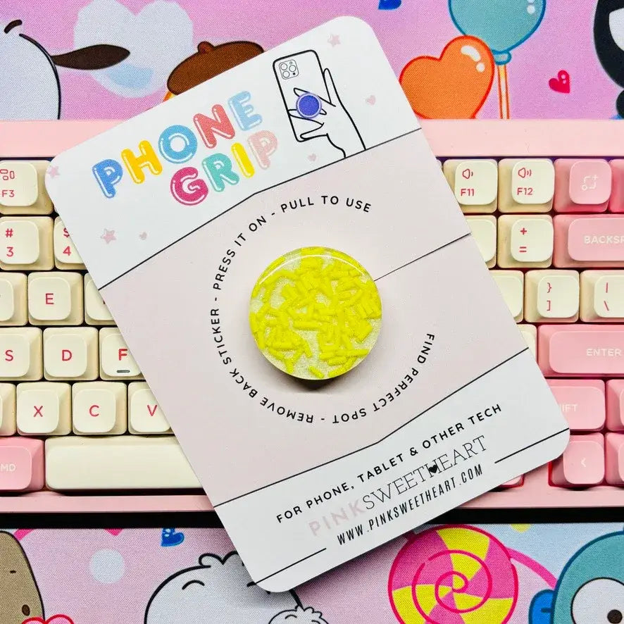 Confectionery Sprinkles Phone Grip - Lemon / Circle