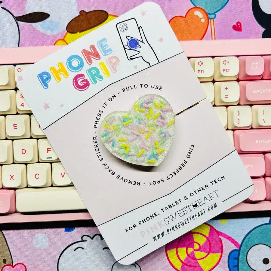 Confectionery Sprinkles Phone Grip - Multicolor / Heart