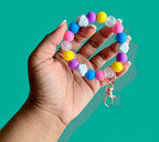 Confetti Sprinkles Chunky Silicone Wristlet Keychain - Style 2 Purple