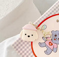 Cozy Bear AirTag Case Keychain - White