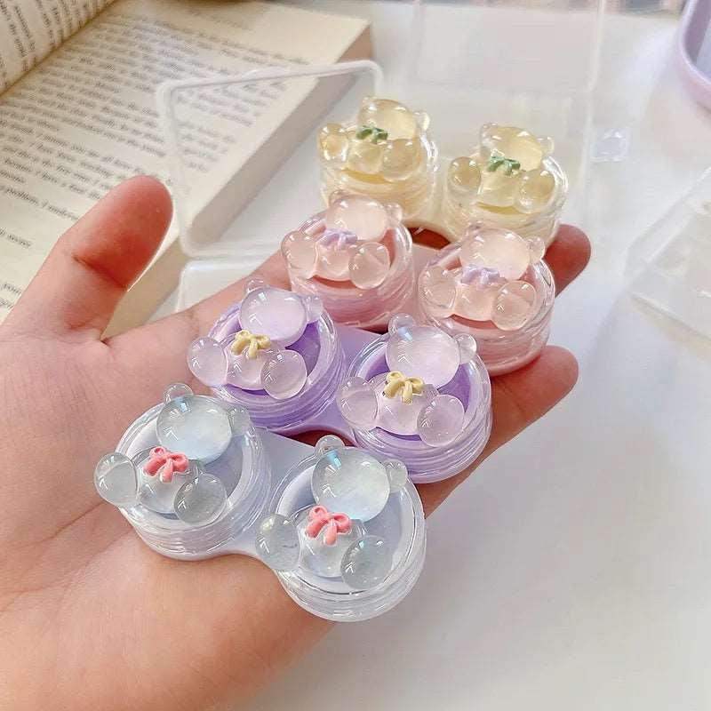 Crystal Teddy Bear Contact Lens Case