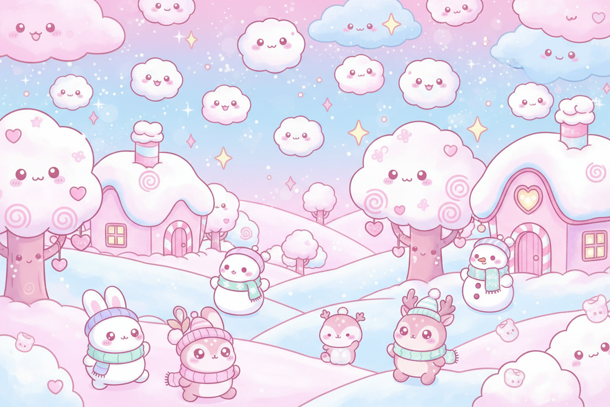 cute kawaii winter wonderland