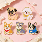 Cute Puppies Enamel Pin Set 5pcs