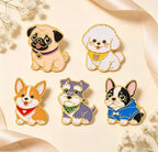 Cute Puppies Enamel Pin Set 5pcs