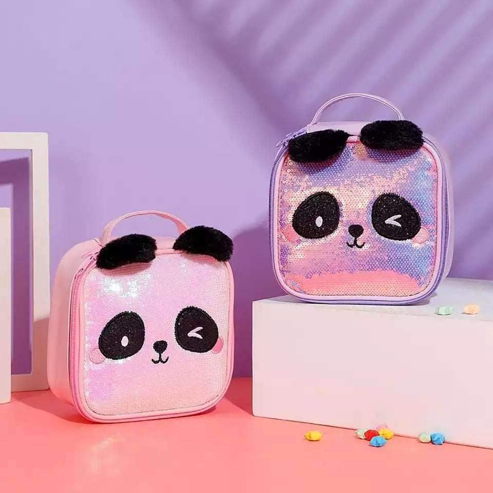 Cute Sequin Panda Makeup Bag - Pink