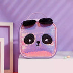 Cute Sequin Panda Makeup Bag - Purple