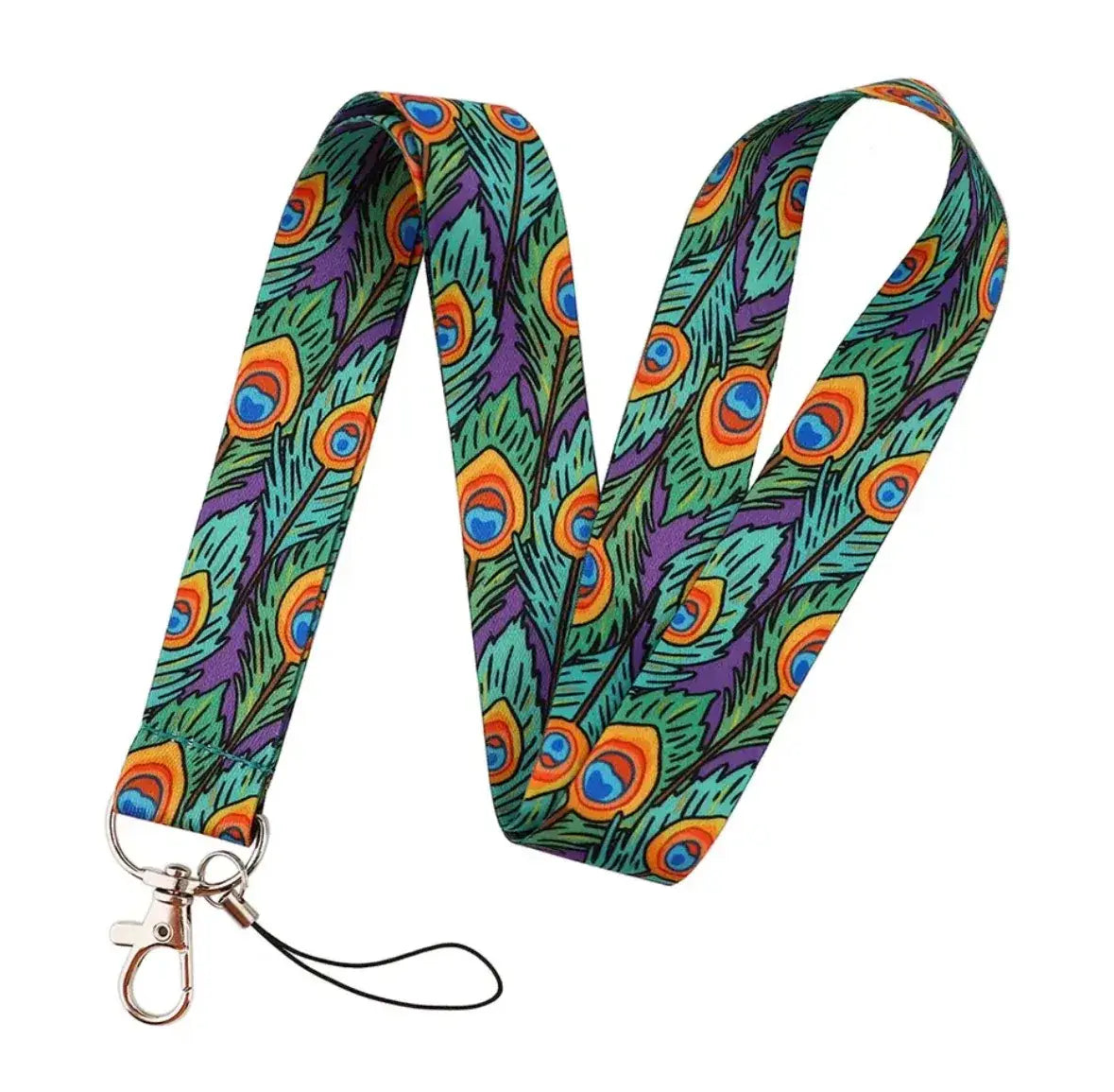 Cute Strap Lanyard Keychain - Peacock