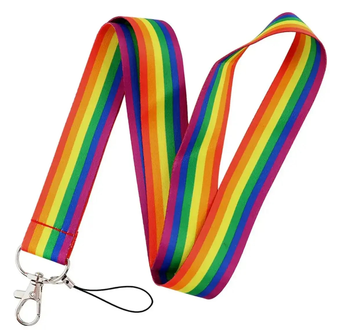 Cute Strap Lanyard Keychain - Rainbow Strips
