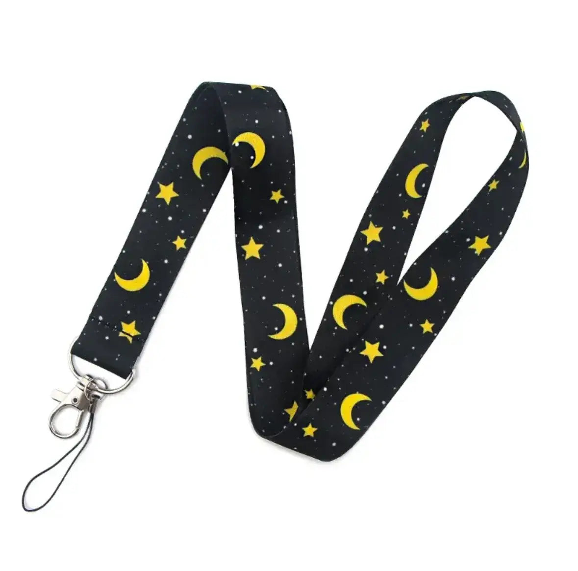 Cute Strap Lanyard Keychain - Stars & Moons