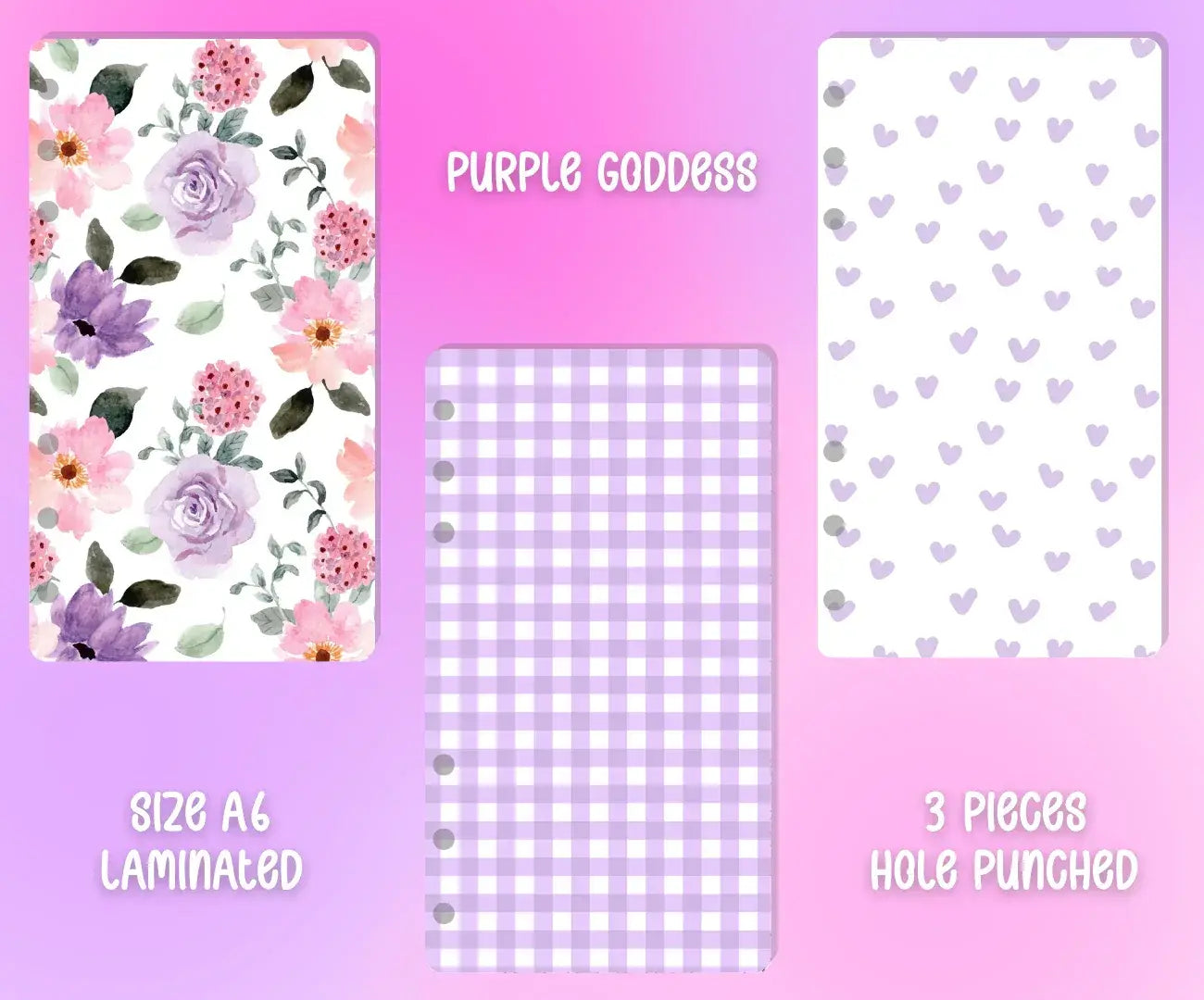 Decorative Binder Dashboards A6 - 3pcs - Purple Goddess