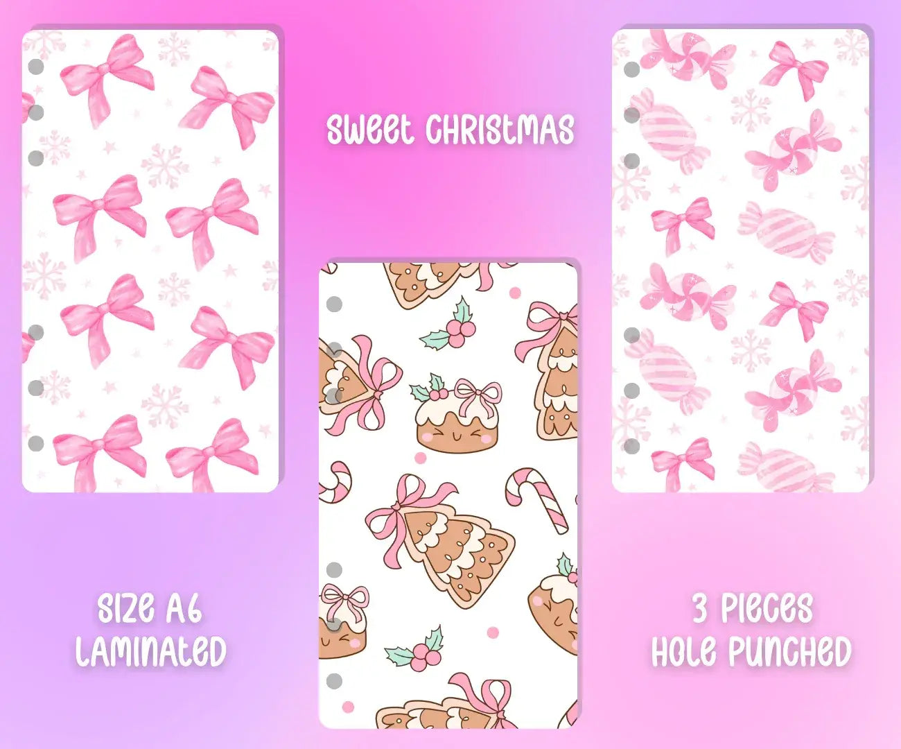 Decorative Binder Dashboards A6 - 3pcs - Sweet Christmas