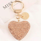 Diamond Heart Keychain - Gold