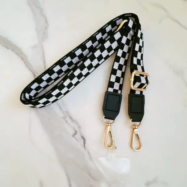 Checkered Crossbody Phone Lanyard - Pink Sweetheart