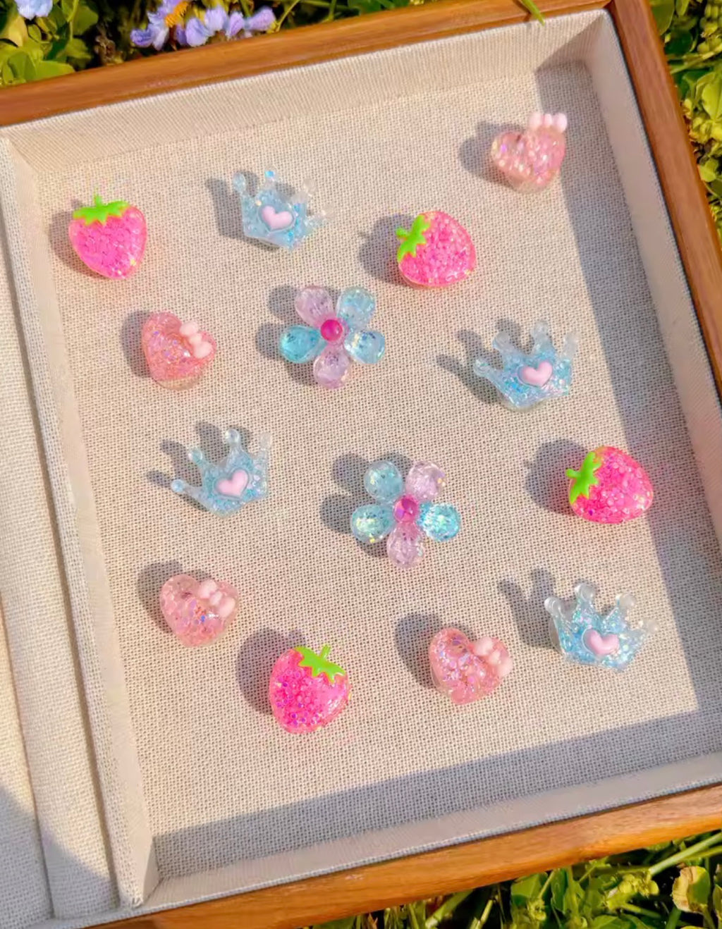 Floral Berry Pearl Clog Charms Set