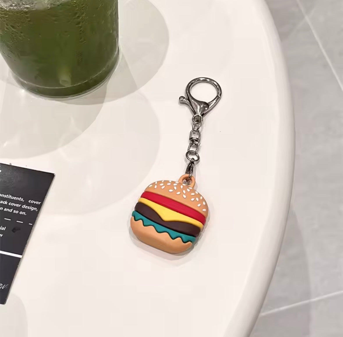 Foodie AirTag Case Keychain - Burger