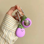 Foodie AirTag Case Keychain - Eggplant