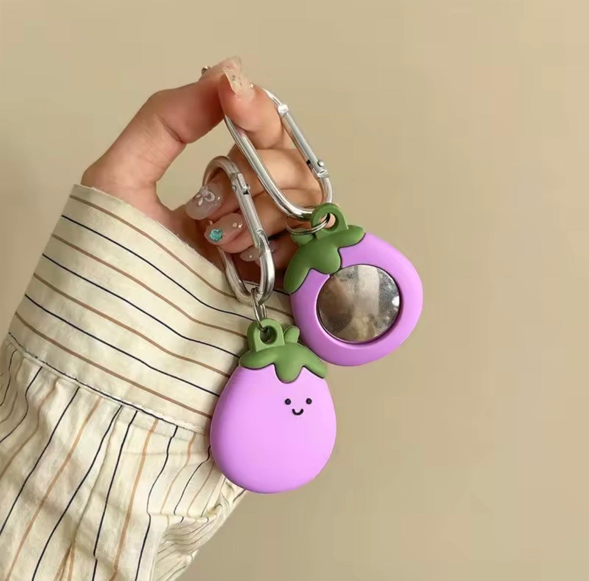 Foodie AirTag Case Keychain - Eggplant