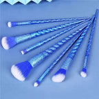 Frosted Unicorn Ombre Makeup Brush Set - Blueberry
