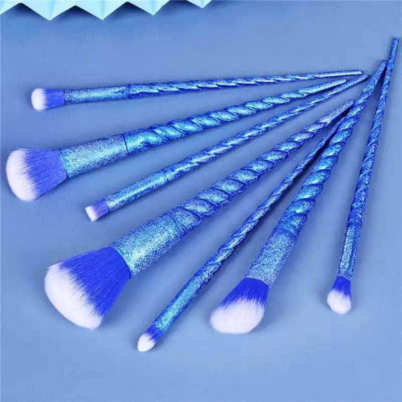 Frosted Unicorn Ombre Makeup Brush Set - Blueberry