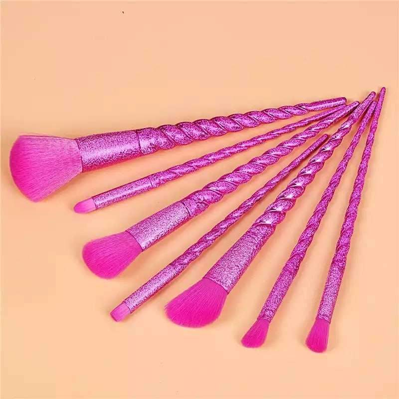 Frosted Unicorn Ombre Makeup Brush Set - Strawberry Rose