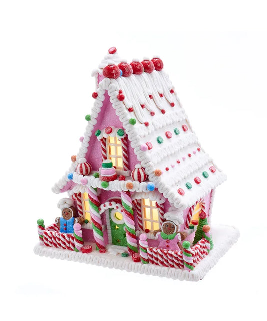 10" Battery Operated Candy Gingerbread Led House
