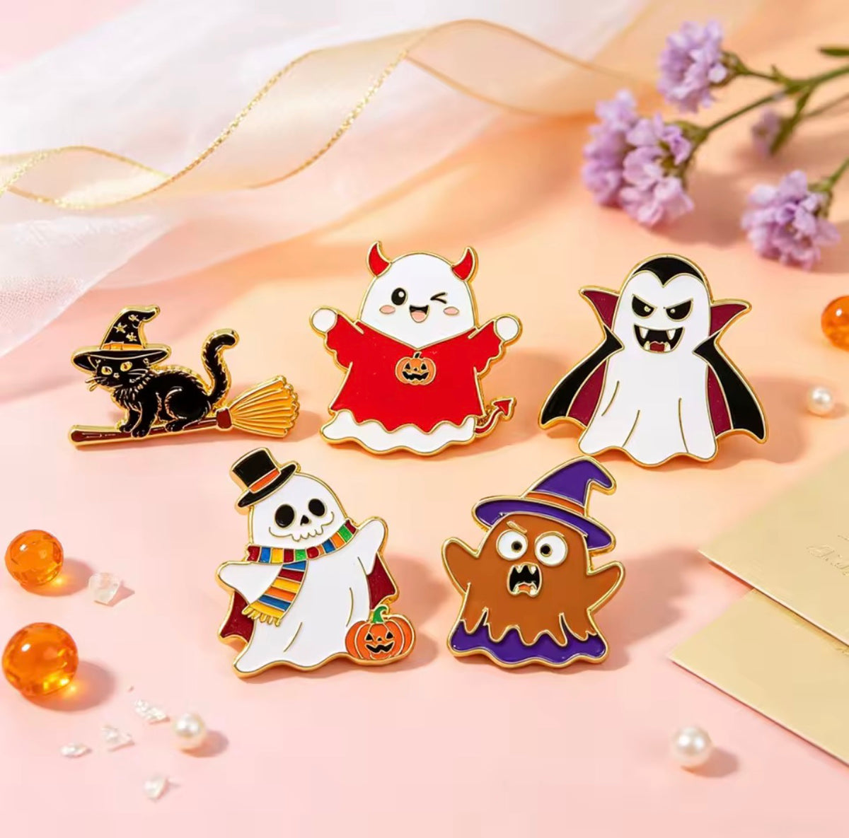 Ghostie Party Enamel Pin Set 5pcs