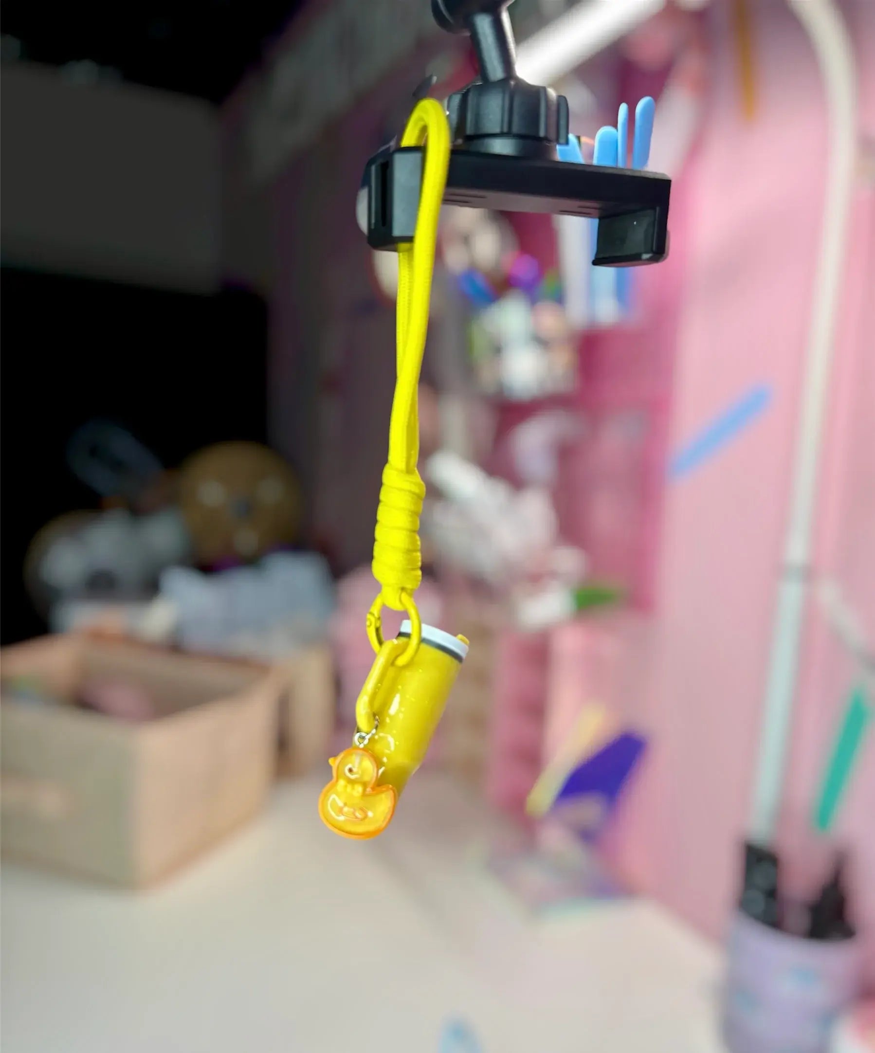 Glitter Tumbler Trinket Keychain - Yellow