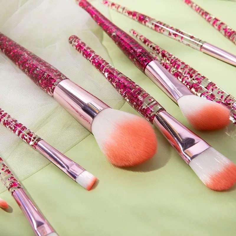 Glittery Glam Cosmetic Makeup Brush Set 5pc