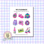 Glossy Sticker Sheet - 90s Flashback