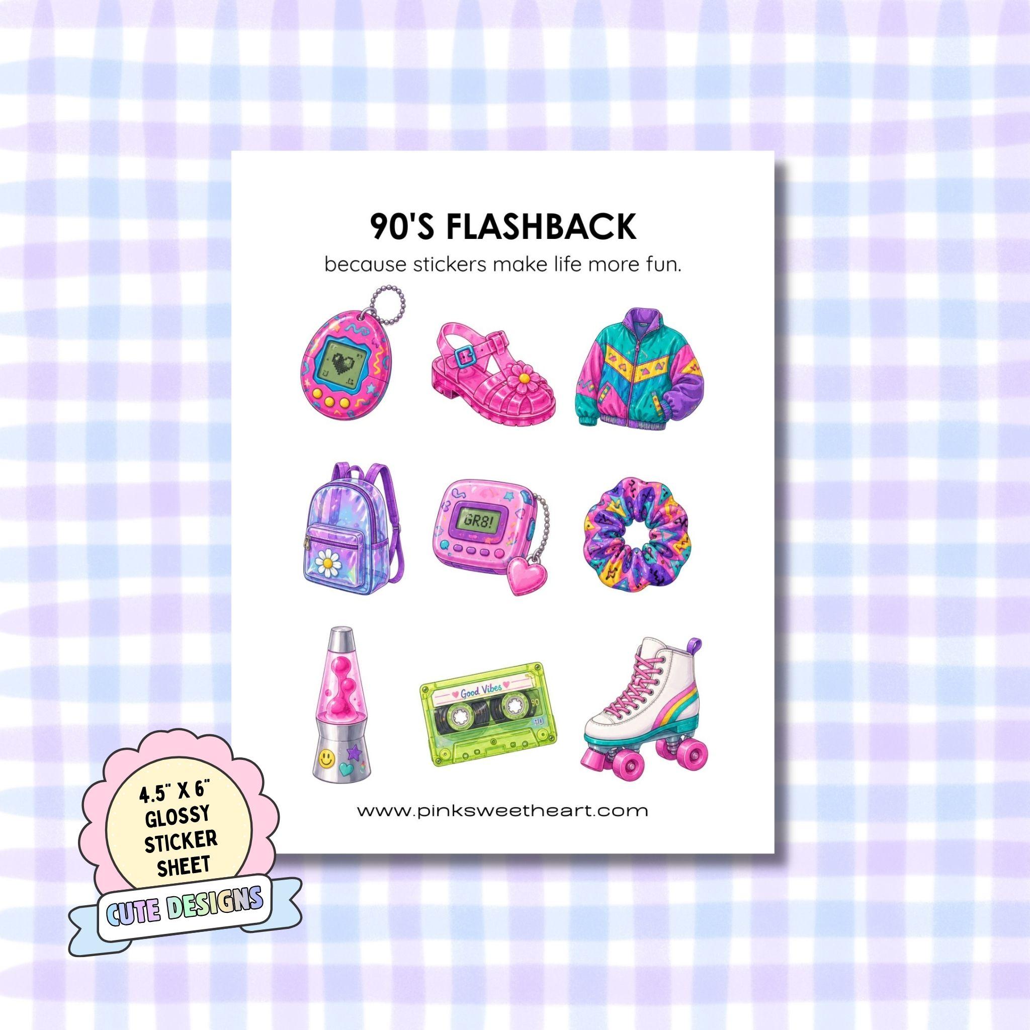Glossy Sticker Sheet - 90s Flashback