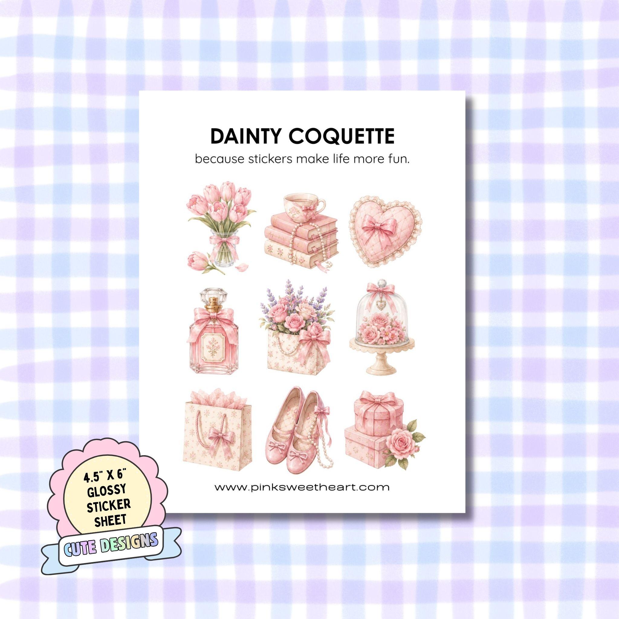 Glossy Sticker Sheet - Dainty Coquette