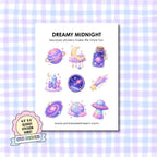Glossy Sticker Sheet - Dreamy Midnight