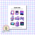 Glossy Sticker Sheet - Game Time