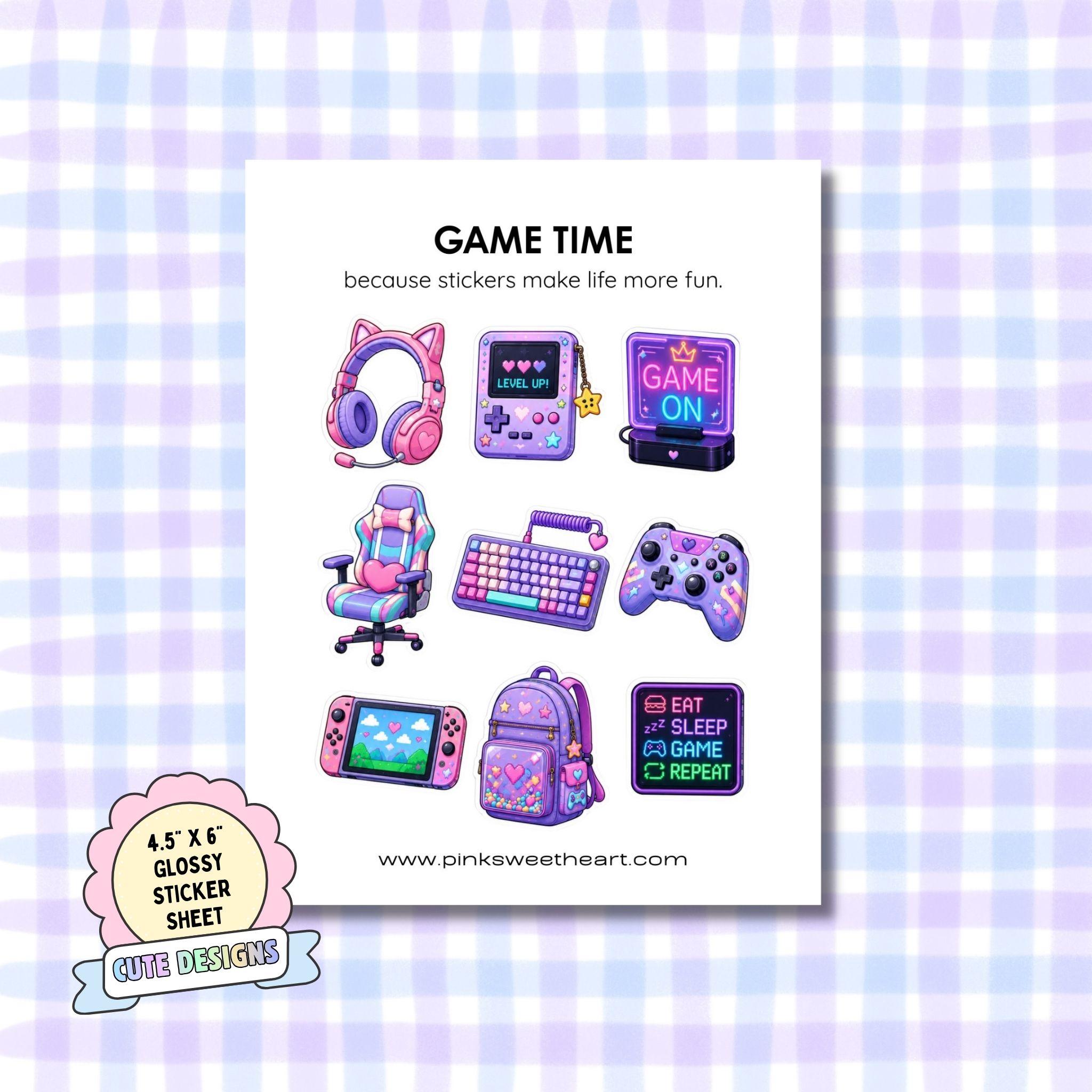 Glossy Sticker Sheet - Game Time