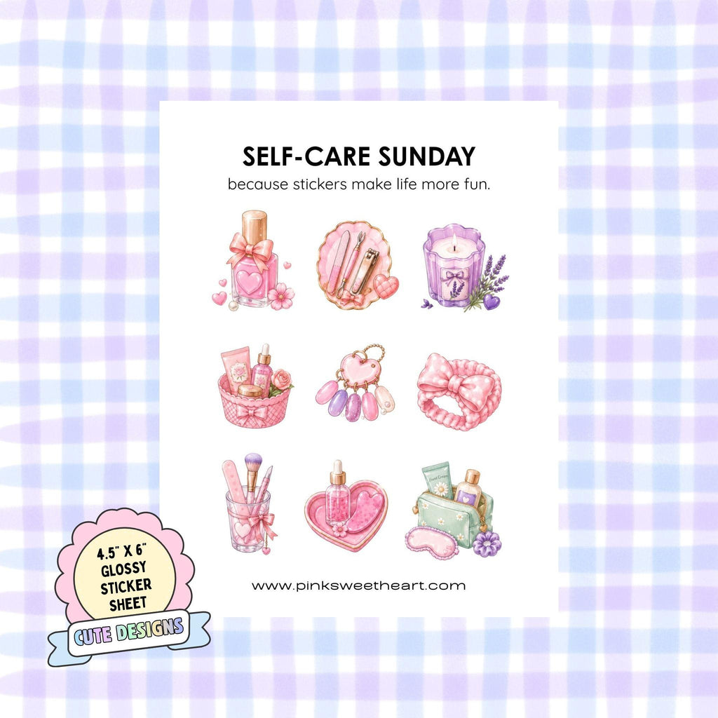 Glossy Sticker Sheet - Self Care Sunday