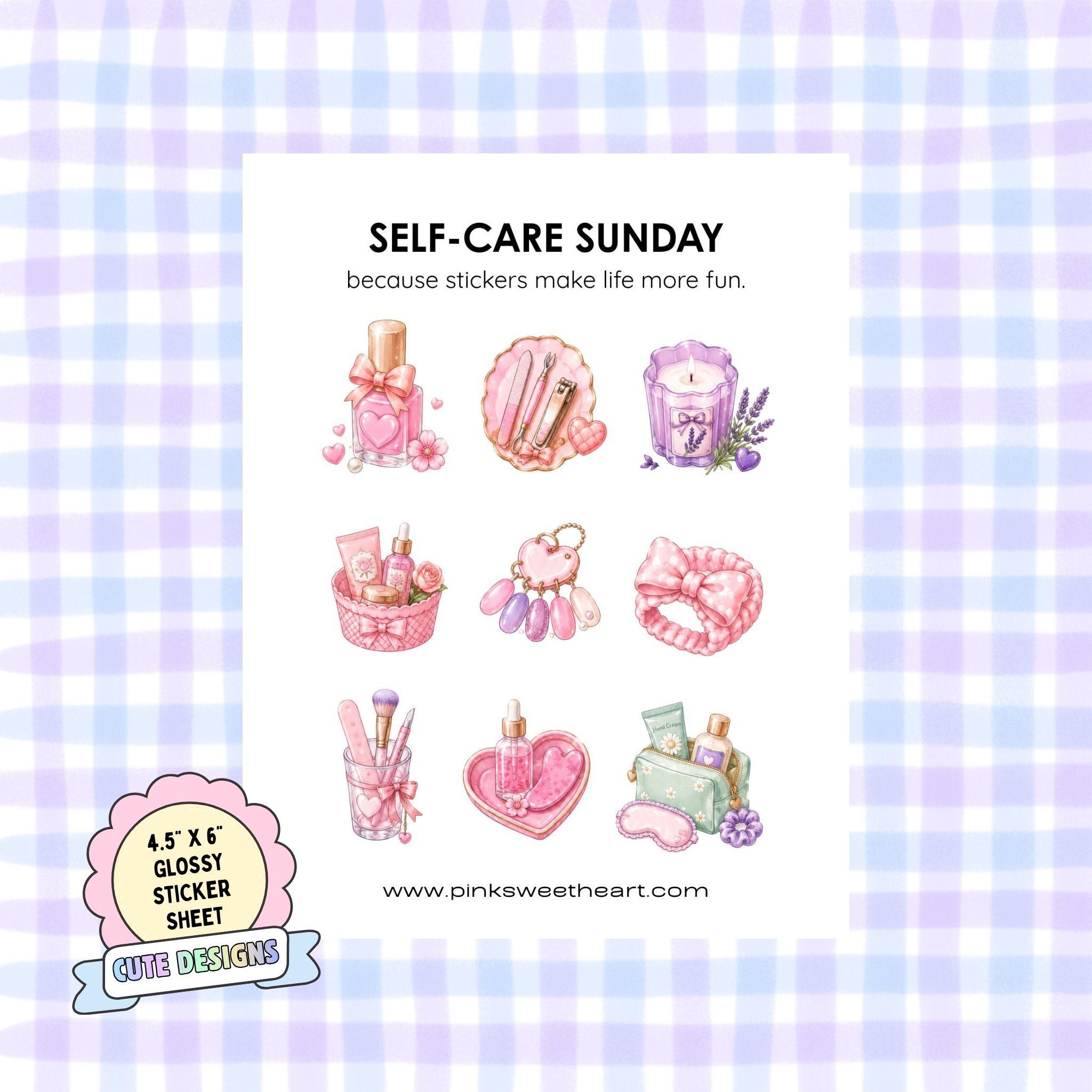 Glossy Sticker Sheet - Self Care Sunday