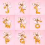 Golden Foil Orange Letter Keychain